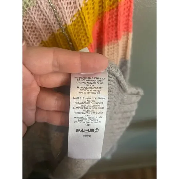 Anthropologie Colleen Gray Multi Pullover Sweater Size Medium Z105-14 - Picture 7 of 8